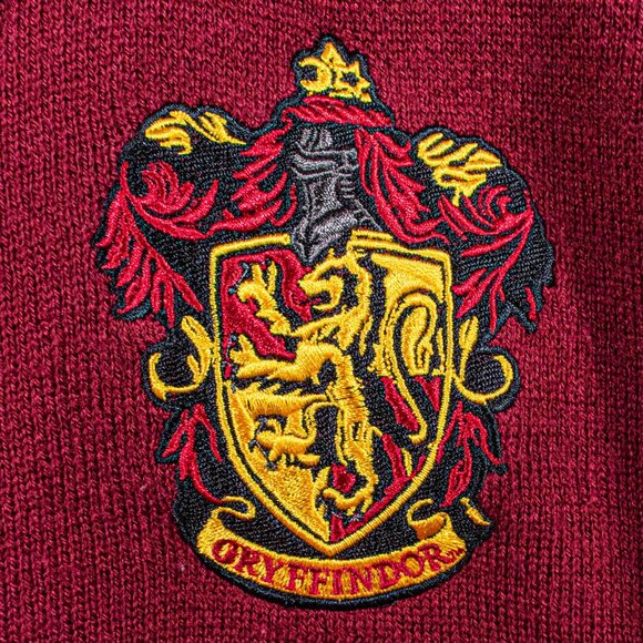 Wizarding World Harry Potter Gryffindor Fair Isle Cardigan Sweater Oversized - Picture 5 of 7
